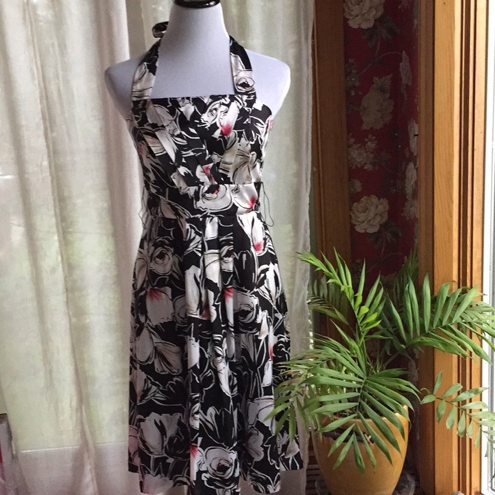White House/black market silk halter dress
